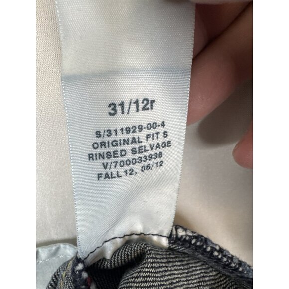 GAP 1969 Selvedge Jeans Mens 31x30 Original Fit Rinsed Selvage Dark Denim - Picture 9 of 9